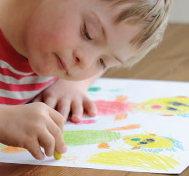young child colouring