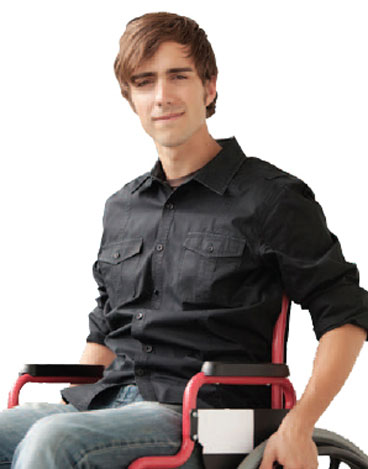 Teenager in wheelchair